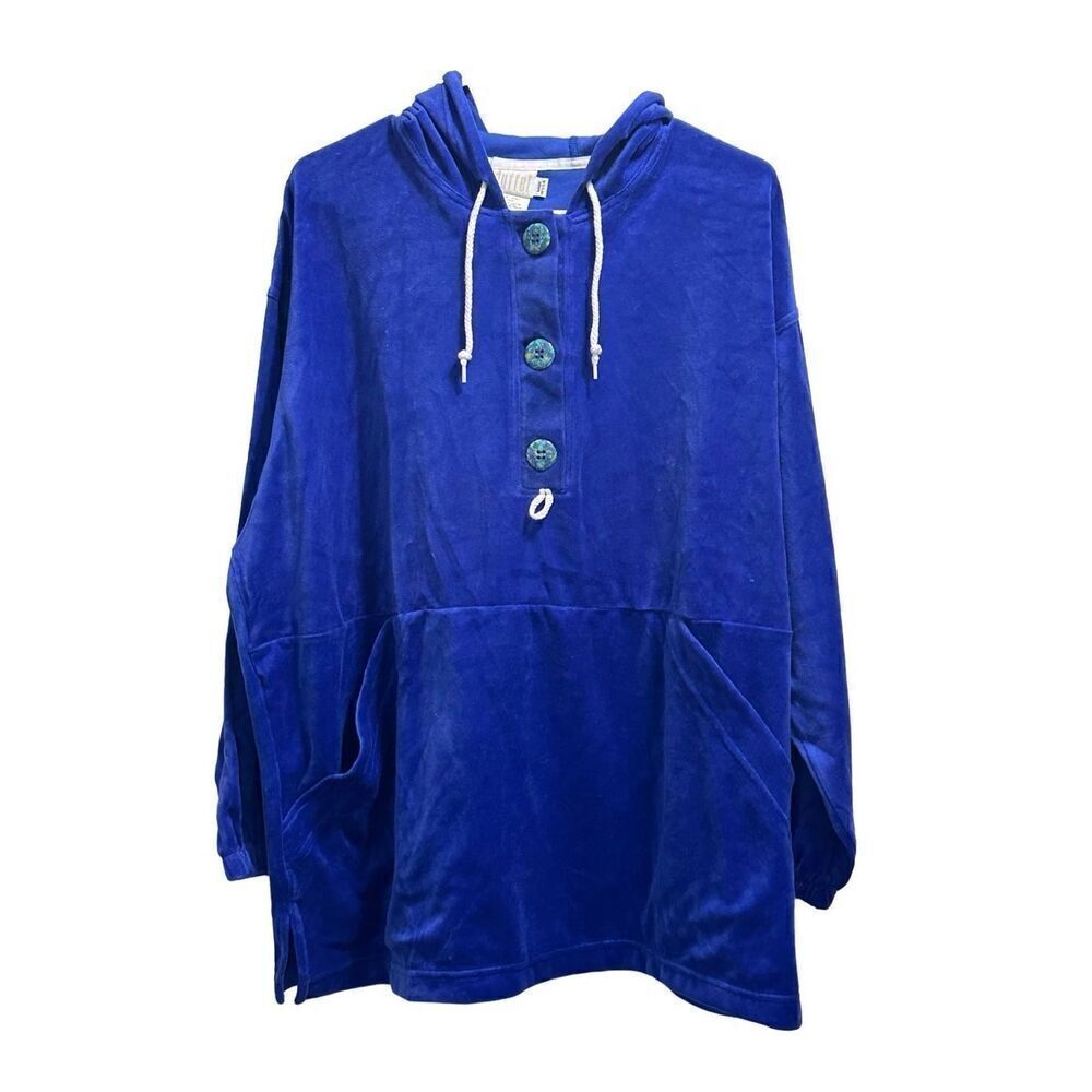 Women’s Blue Fuzzy NWT Cozy Duffel Sweater Sz.L